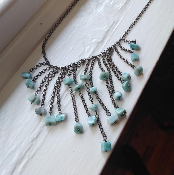 Larimar and silver necklace - Picture 2 of 3